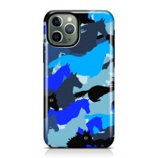 Iphone Blue Camouflage Case