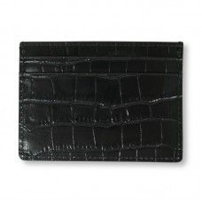 Card Holder in Crocodile Embossed Leather