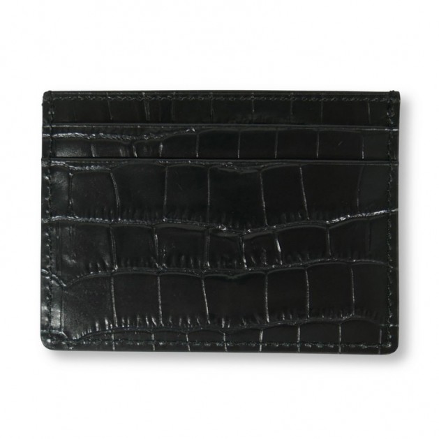 Card Holder in Crocodile Embossed Leather
