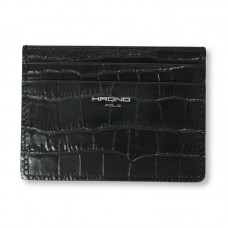 Card Holder in Crocodile Embossed Leather