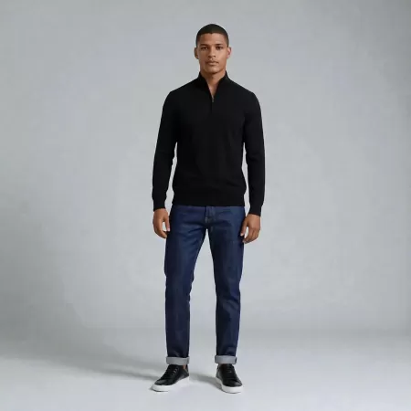 Cashmere Quarter-Zip Black Cashmere Quarter-Zip Black