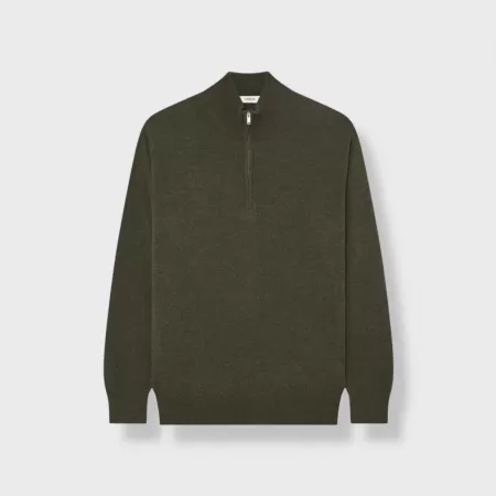 Cashmere Quarter-Zip Green Cashmere Quarter-Zip Green