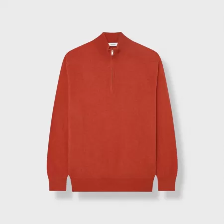 Cashmere Quarter-Zip Orange Cashmere Quarter-Zip Orange