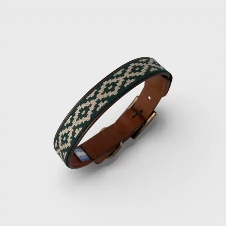 DOG COLLAR - GAUCHO GREEN DOG COLLAR - GAUCHO GREEN