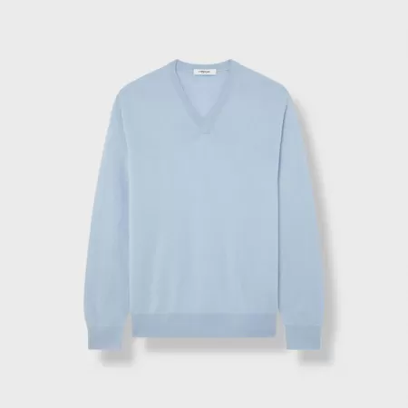 Cashmere V-Neck Light Blue Cashmere V-Neck Light Blue