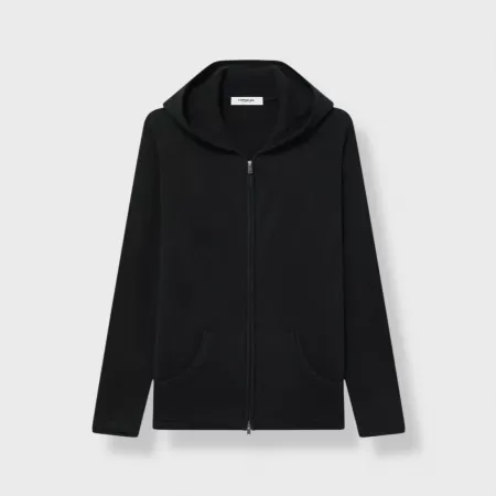 Cashmere Zip Hoodie Black