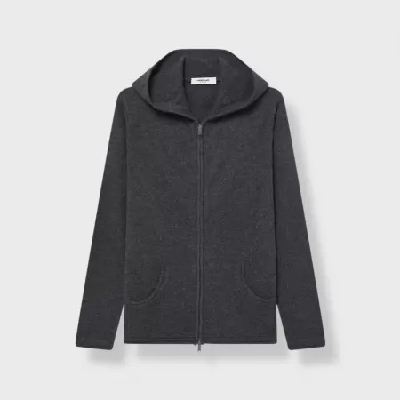 Cashmere Zip Hoodie Charcoil