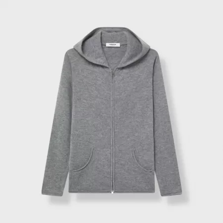 Cashmere Zip Hoodie Grey