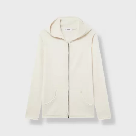 Cashmere Zip Hoodie Light Beige