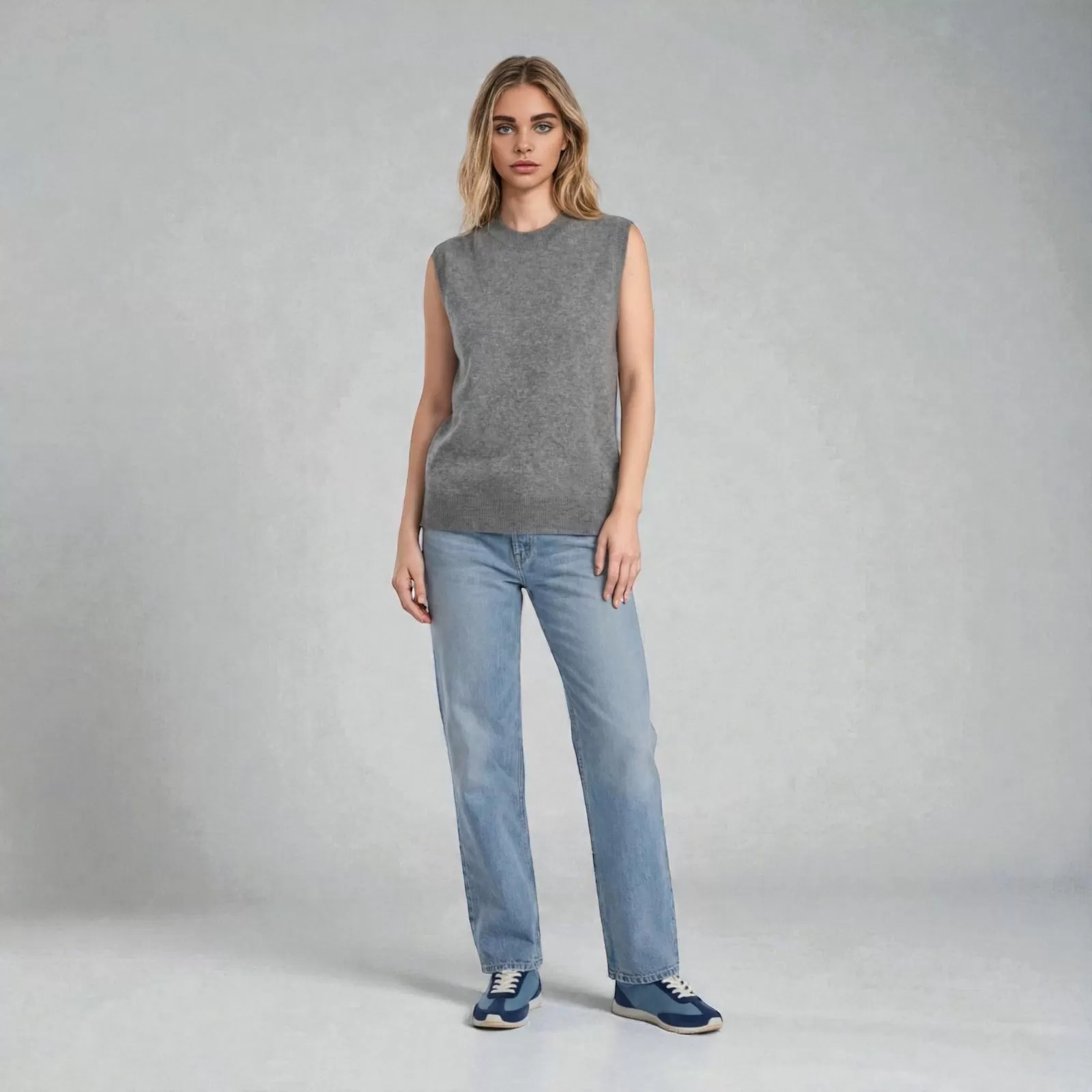 Cashmere Tank Top Grey Cashmere Tank Top Grey