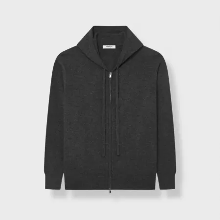 Cashmere Zip Hoodie Charcoil Cashmere Zip Hoodie Charcoil