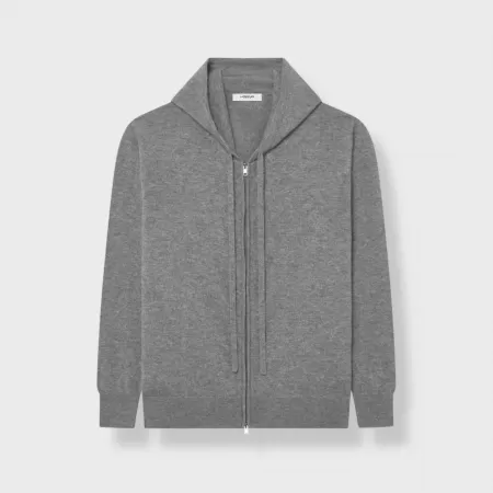 Cashmere Zip Hoodie Grey Cashmere Zip Hoodie Grey