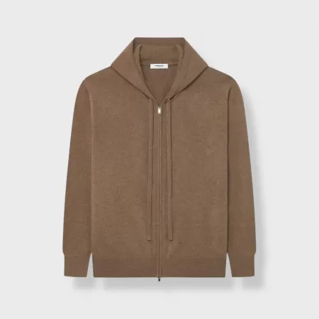 Cashmere Zip Hoodie Light Brown Cashmere Zip Hoodie Light Brown