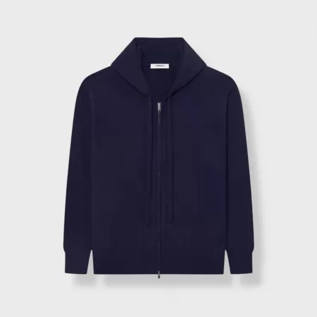 Cashmere Zip Hoodie Navy Blue Cashmere Zip Hoodie Navy Blue