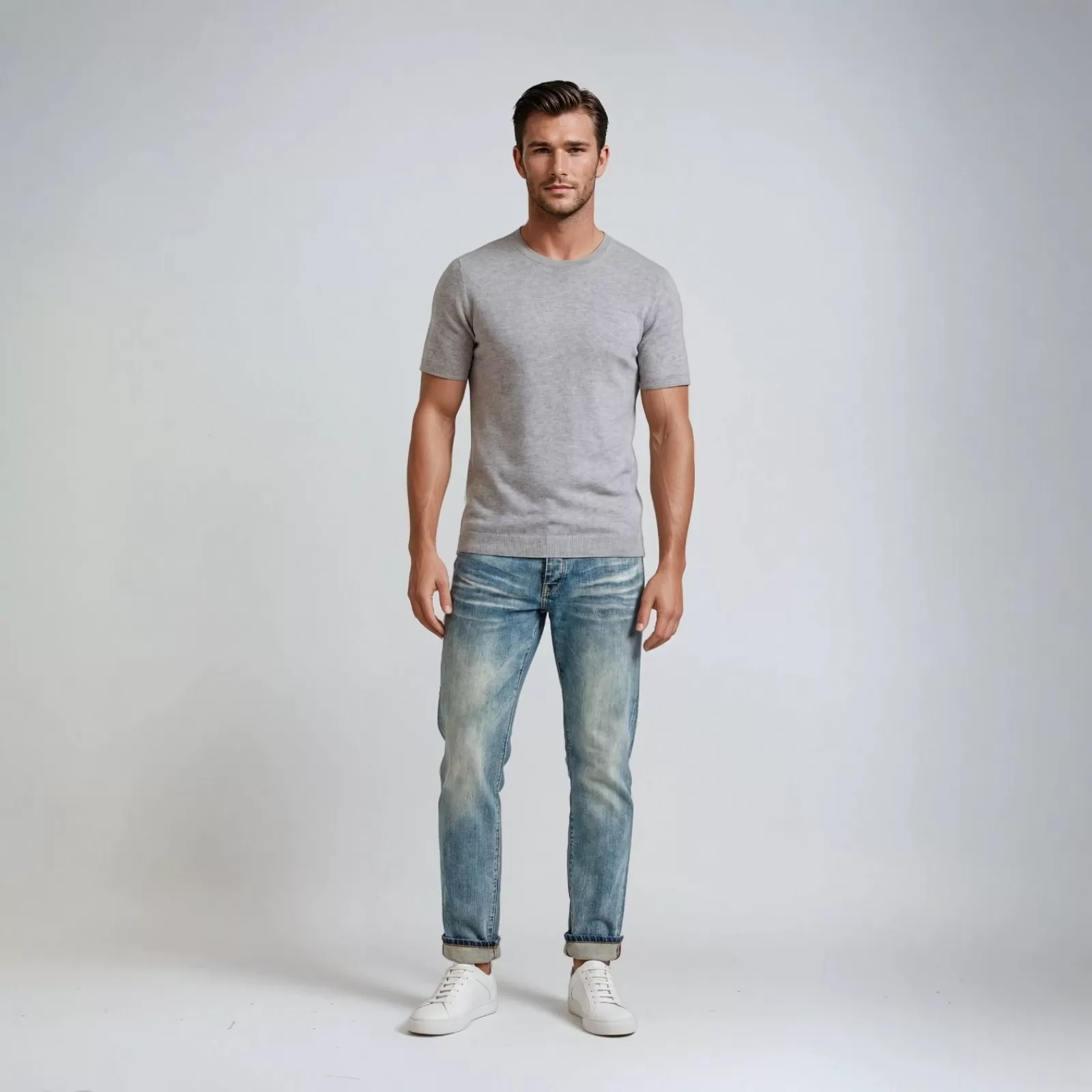 Cashmere T-Shirt Grey Cashmere T-Shirt Grey