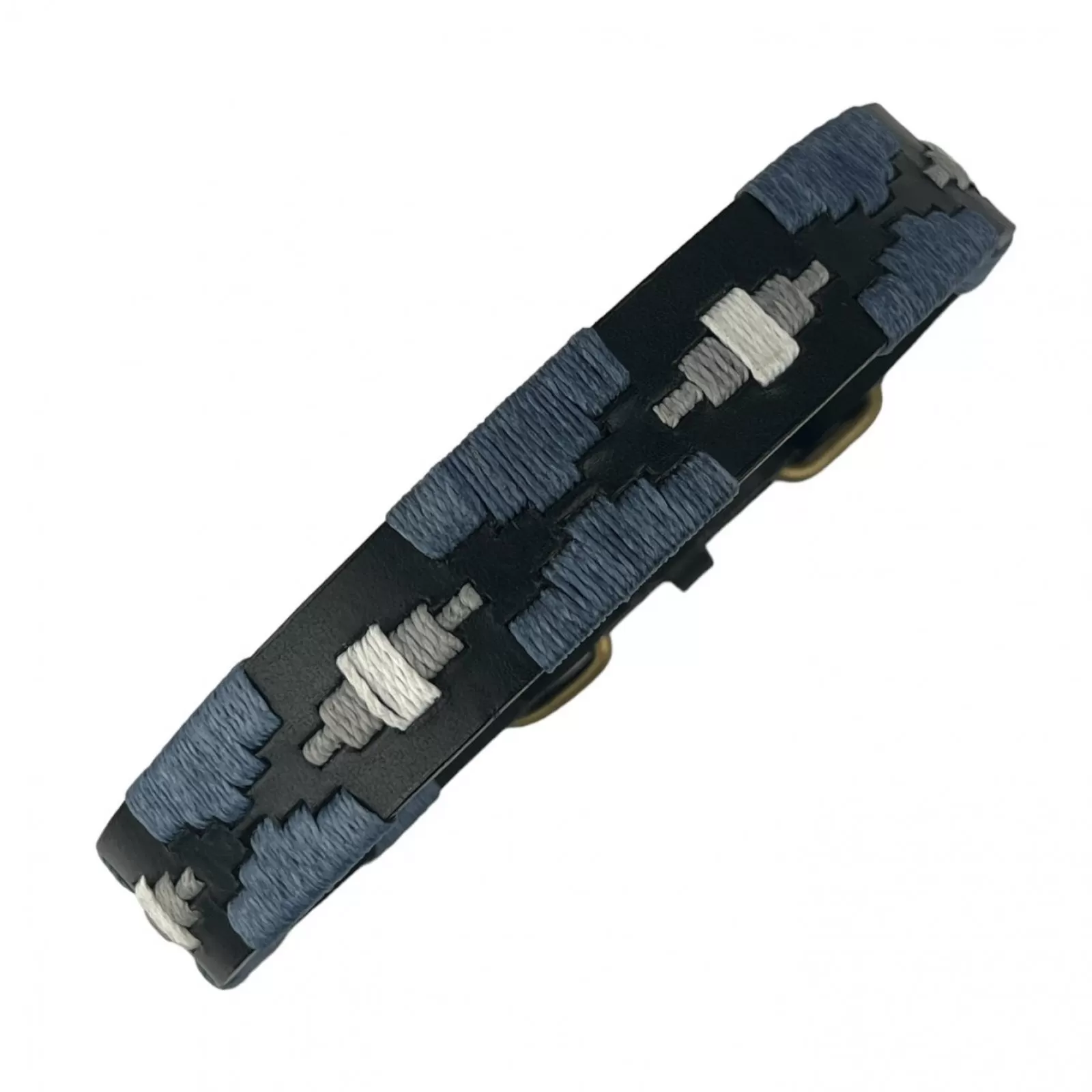 DOG COLLAR - POLO BELT BLACK AND BLUE DOG COLLAR - POLO BELT BLACK AND BLUE