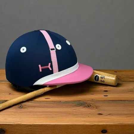 Navy and Pink Argentine Polo Helmet