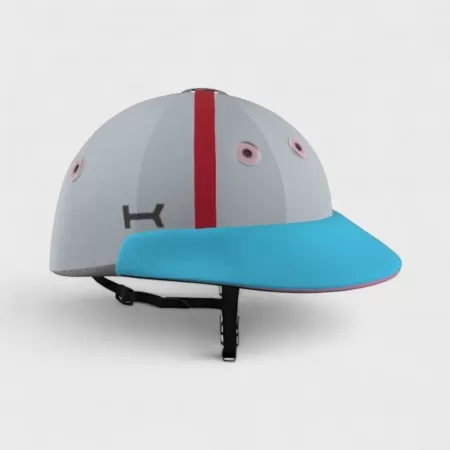 Sky Blue & Pink Detail Polo Helmet