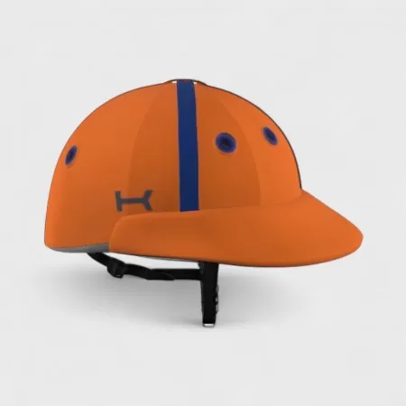 Polo Helmet – Orange with Royal Blue Accents