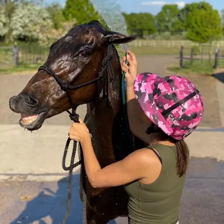 Pink Horse Camo Polo Helmet