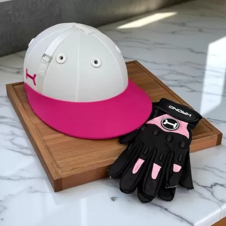 White and Pink Helmet