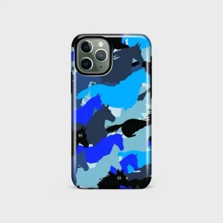 Iphone Blue Camouflage Case