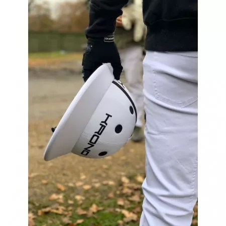 White Leather Polo Helmet