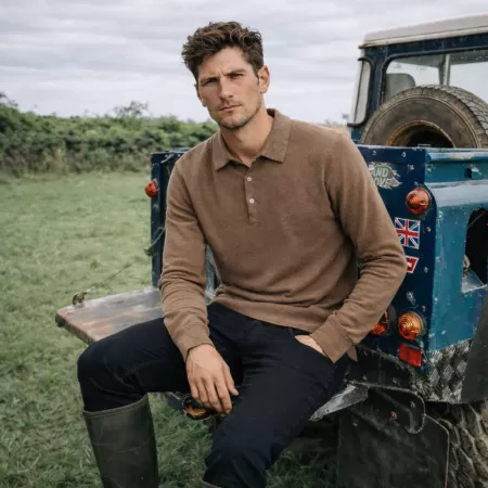 Classic Polo Sweater Light Brown Classic Polo Sweater Light Brown