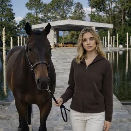 Cashmere Zip Hoodie Brown