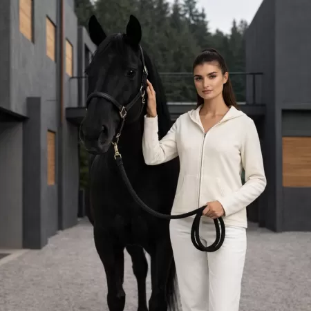 Cashmere Zip Hoodie Light Beige