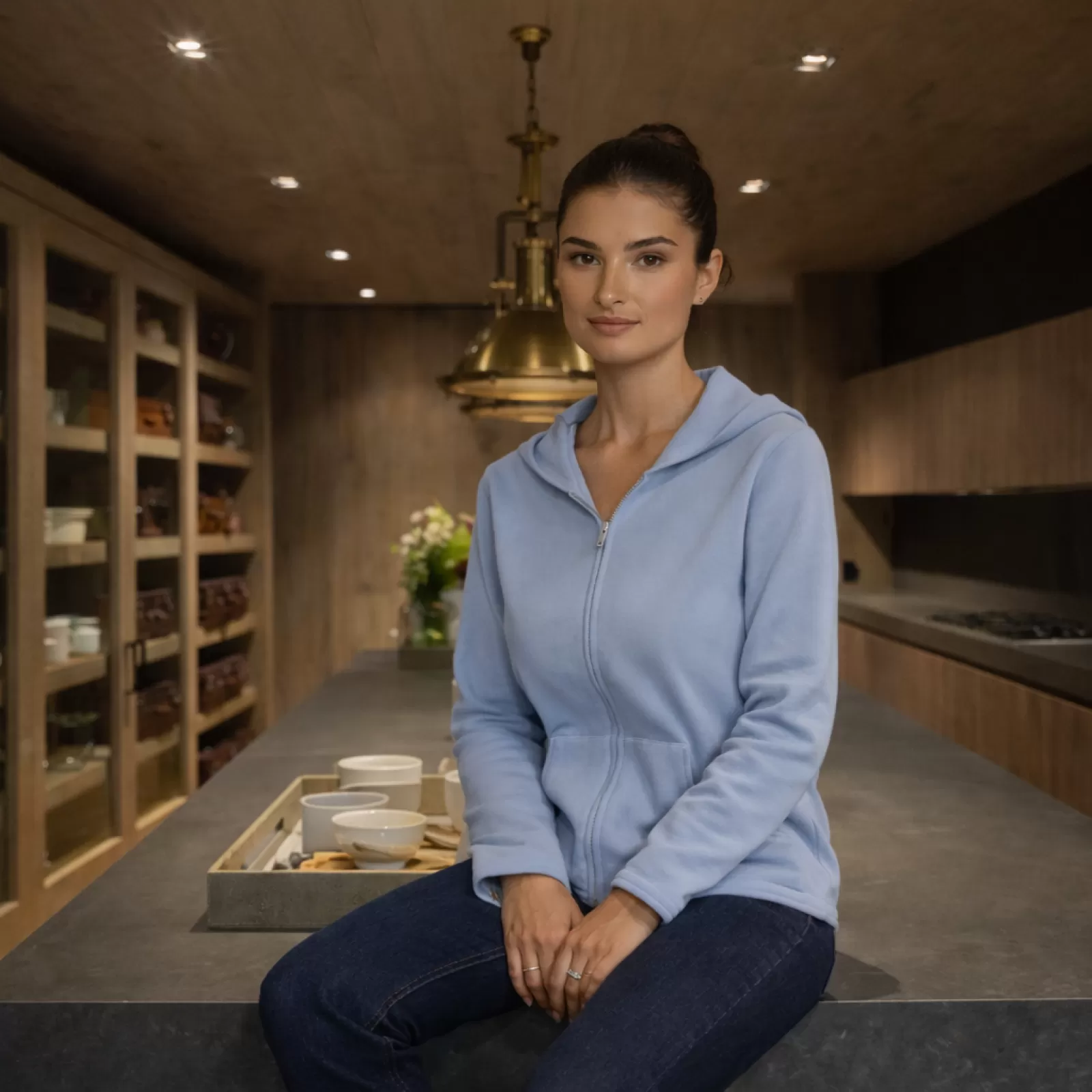 Cashmere Zip Hoodie Light Blue Cashmere Zip Hoodie Light Blue