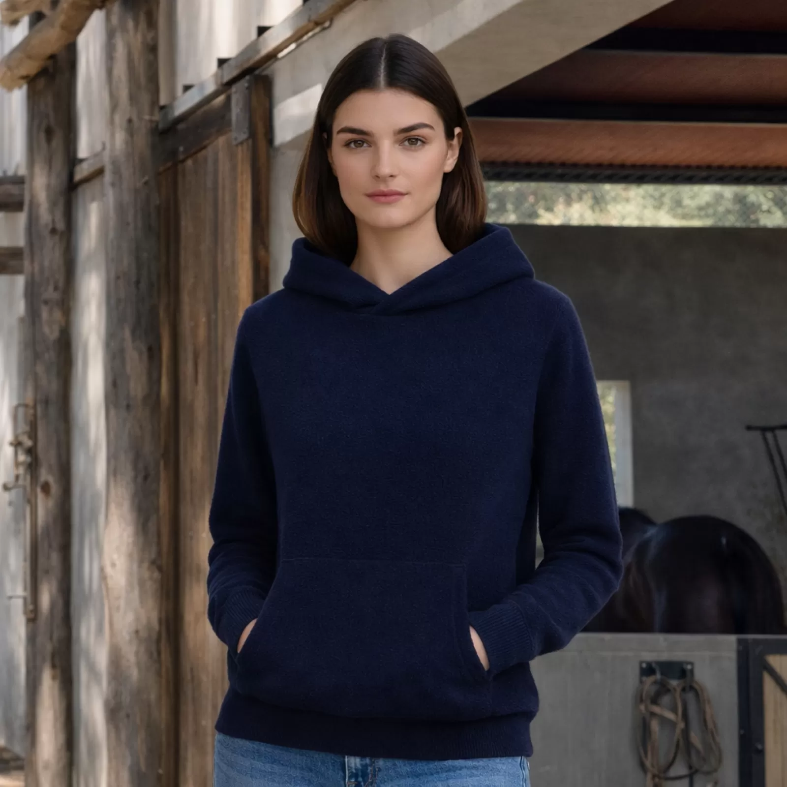 Cashmere Chukka Hoodie Navy Blue Cashmere Chukka Hoodie Navy Blue