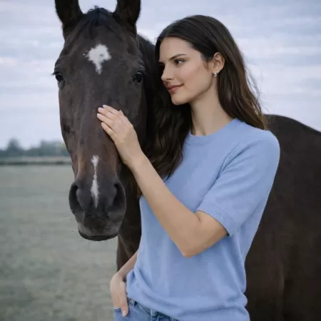Cashmere T-Shirt Light Blue