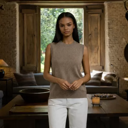 Cashmere Tank Top Light Brown