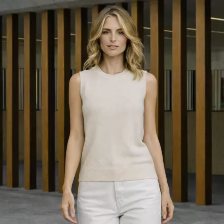 Cashmere Tank Top Light Beige