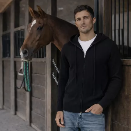 Cashmere Zip Hoodie Black Cashmere Zip Hoodie Black